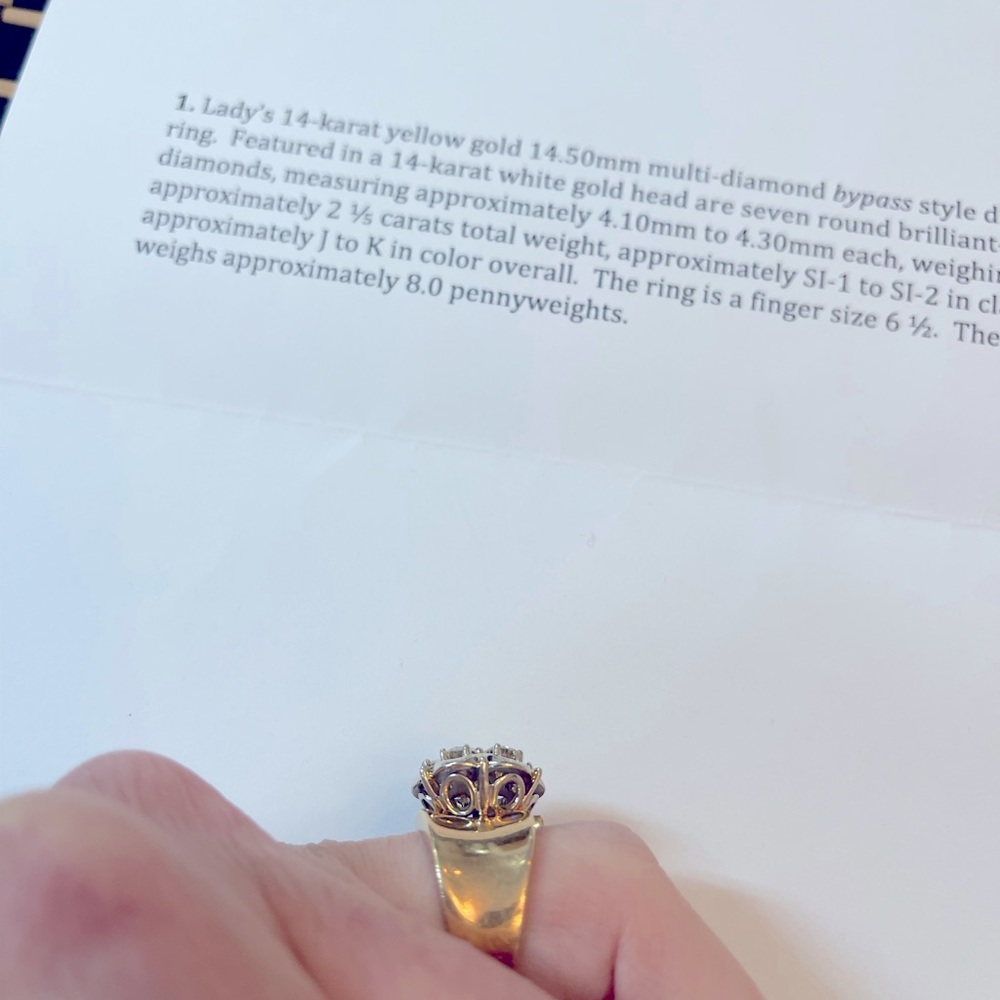 14k vintage gold cluster ring with appraisal and cd